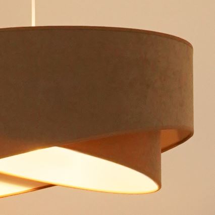 Brilagi - Candeeiro suspenso LED LYRA 1xE27/15W/230V castanho/branco