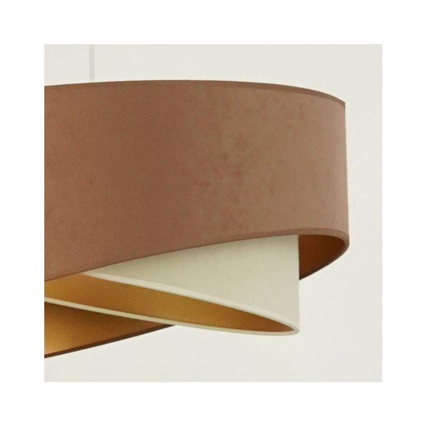 Brilagi - Candeeiro suspenso LED LYRA 1xE27/15W/230V castanho/creme/dourado