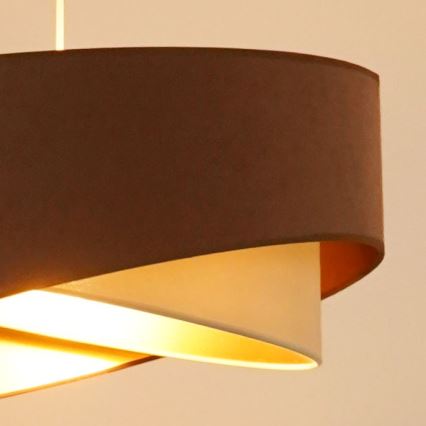 Brilagi - Candeeiro suspenso LED LYRA 1xE27/15W/230V castanho/creme/dourado