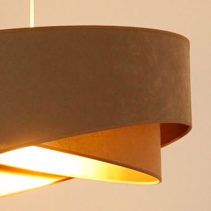 Brilagi - Candeeiro suspenso LED LYRA 1xE27/15W/230V castanho/dourado