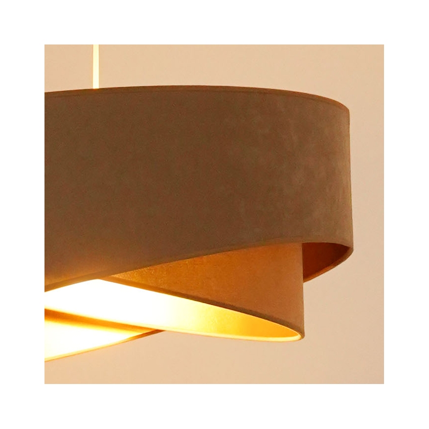 Brilagi - Candeeiro suspenso LED LYRA 1xE27/15W/230V castanho/dourado