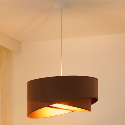 Brilagi - Candeeiro suspenso LED LYRA 1xE27/15W/230V castanho/dourado
