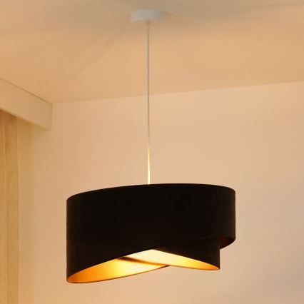Brilagi - Candeeiro suspenso LED LYRA 1xE27/15W/230V castanho escuro/dourado