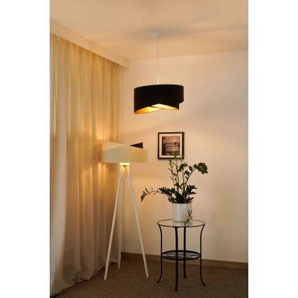 Brilagi - Candeeiro suspenso LED LYRA 1xE27/15W/230V castanho escuro/dourado