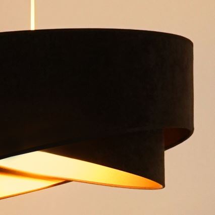 Brilagi - Candeeiro suspenso LED LYRA 1xE27/15W/230V castanho escuro/dourado