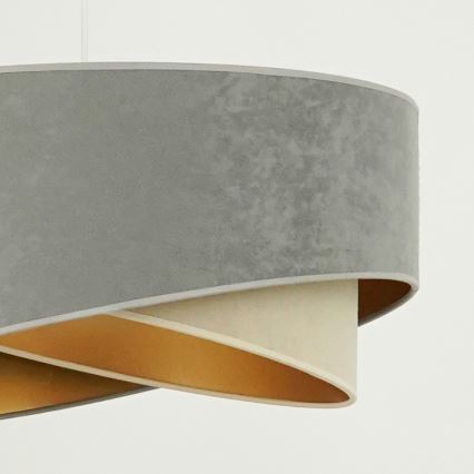 Brilagi - Candeeiro suspenso LED LYRA 1xE27/15W/230V cinzento/bege/dourado