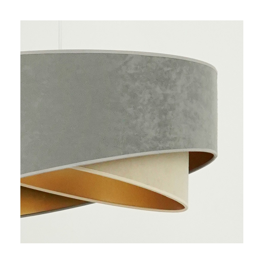 Brilagi - Candeeiro suspenso LED LYRA 1xE27/15W/230V cinzento/bege/dourado