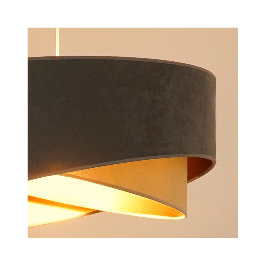 Brilagi - Candeeiro suspenso LED LYRA 1xE27/15W/230V cinzento/bege/dourado