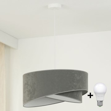 Brilagi - Candeeiro suspenso LED LYRA 1xE27/15W/230V cinzento/branco