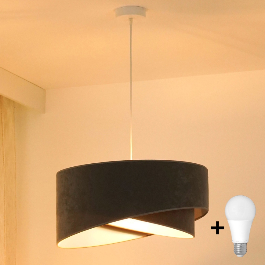 Brilagi - Candeeiro suspenso LED LYRA 1xE27/15W/230V cinzento/branco