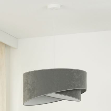 Brilagi - Candeeiro suspenso LED LYRA 1xE27/15W/230V cinzento/branco