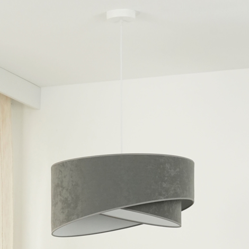 Brilagi - Candeeiro suspenso LED LYRA 1xE27/15W/230V cinzento/branco