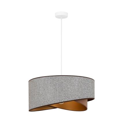 Brilagi - Candeeiro suspenso LED LYRA 1xE27/15W/230V cinzento/creme/dourado
