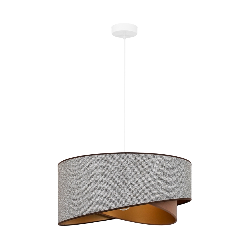 Brilagi - Candeeiro suspenso LED LYRA 1xE27/15W/230V cinzento/creme/dourado