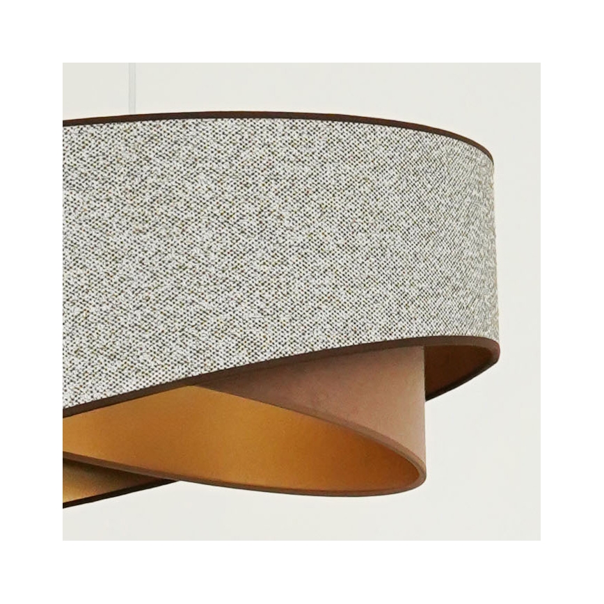 Brilagi - Candeeiro suspenso LED LYRA 1xE27/15W/230V cinzento/creme/dourado