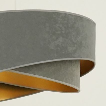 Brilagi - Candeeiro suspenso LED LYRA 1xE27/15W/230V cinzento/dourado