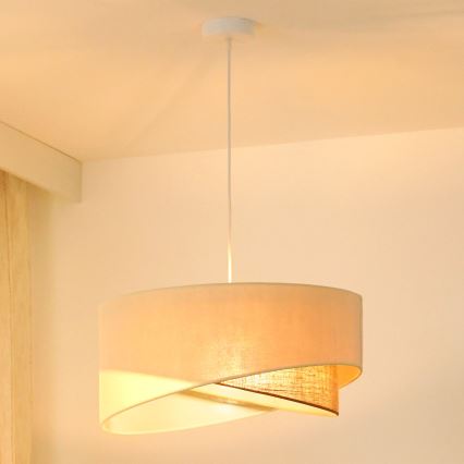 Brilagi - Candeeiro suspenso LED LYRA 1xE27/15W/230V creme/bege