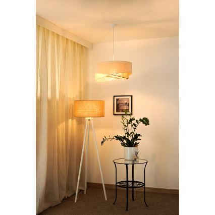 Brilagi - Candeeiro suspenso LED LYRA 1xE27/15W/230V creme/bege