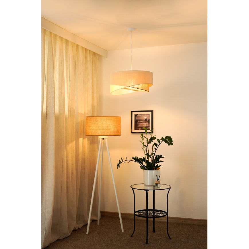 Brilagi - Candeeiro suspenso LED LYRA 1xE27/15W/230V creme/bege