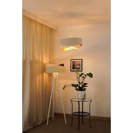 Brilagi - Candeeiro suspenso LED LYRA 1xE27/15W/230V creme/branco
