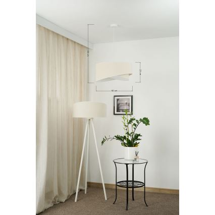 Brilagi - Candeeiro suspenso LED LYRA 1xE27/15W/230V creme/branco