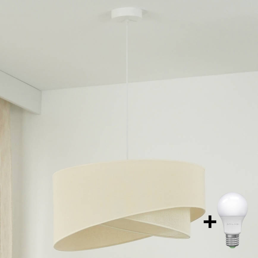 Brilagi - Candeeiro suspenso LED LYRA 1xE27/15W/230V creme