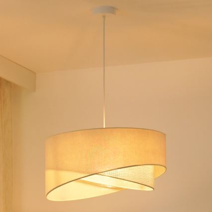 Brilagi - Candeeiro suspenso LED LYRA 1xE27/15W/230V creme