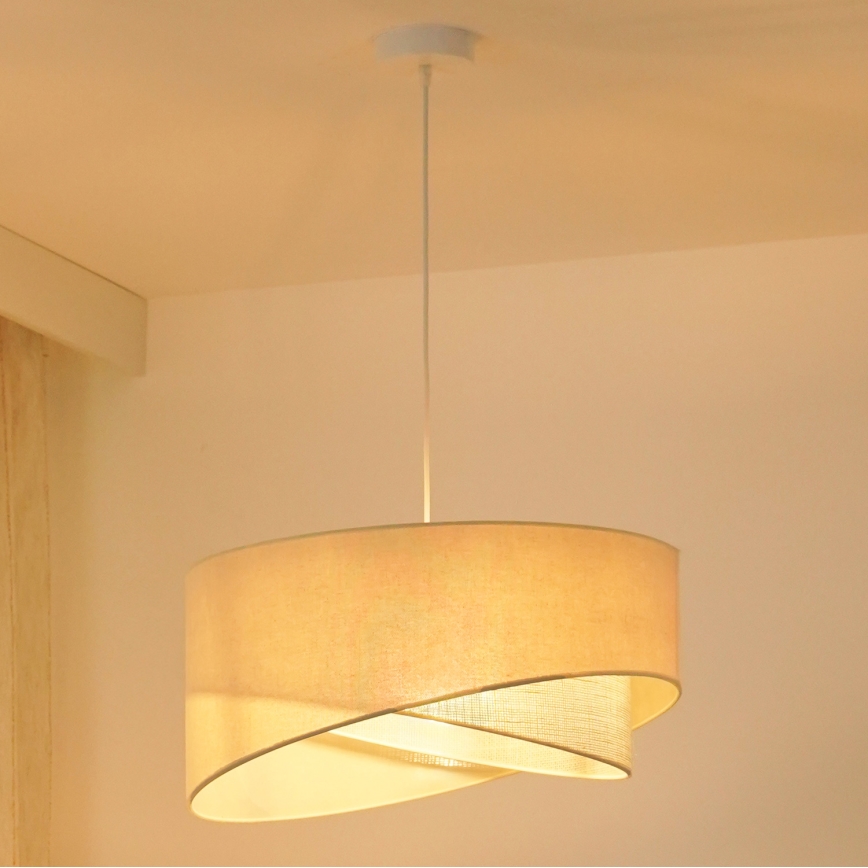 Brilagi - Candeeiro suspenso LED LYRA 1xE27/15W/230V creme