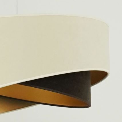 Brilagi - Candeeiro suspenso LED LYRA 1xE27/15W/230V creme/preto/dourado