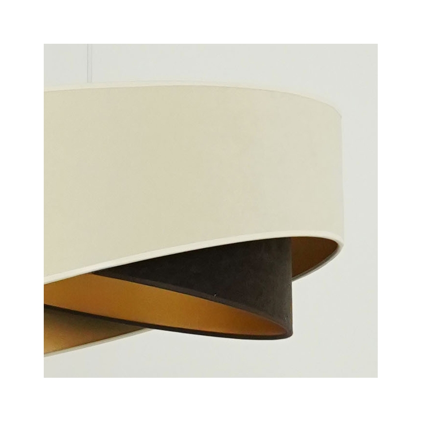 Brilagi - Candeeiro suspenso LED LYRA 1xE27/15W/230V creme/preto/dourado