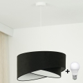 Brilagi - Candeeiro suspenso LED LYRA 1xE27/15W/230V preto/branco
