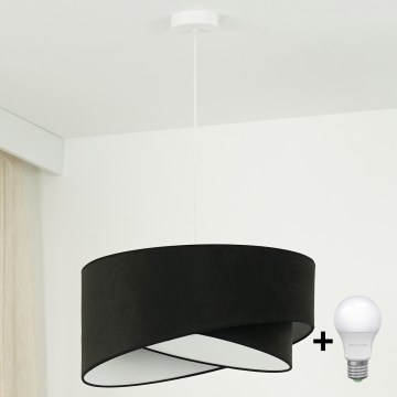 Brilagi - Candeeiro suspenso LED LYRA 1xE27/15W/230V preto/branco
