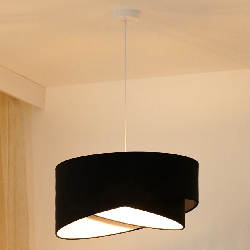Brilagi - Candeeiro suspenso LED LYRA 1xE27/15W/230V preto/branco