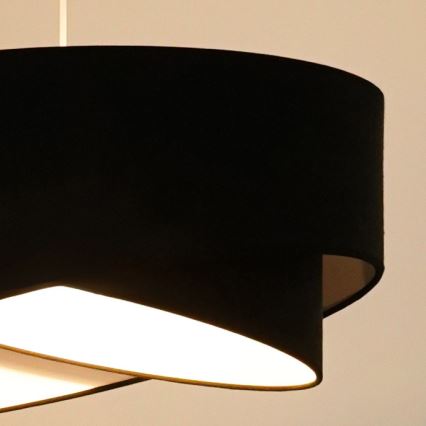Brilagi - Candeeiro suspenso LED LYRA 1xE27/15W/230V preto/branco