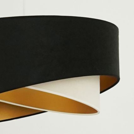 Brilagi - Candeeiro suspenso LED LYRA 1xE27/15W/230V preto/creme/dourado