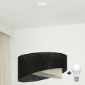 Brilagi - Candeeiro suspenso LED LYRA 1xE27/15W/230V preto/creme