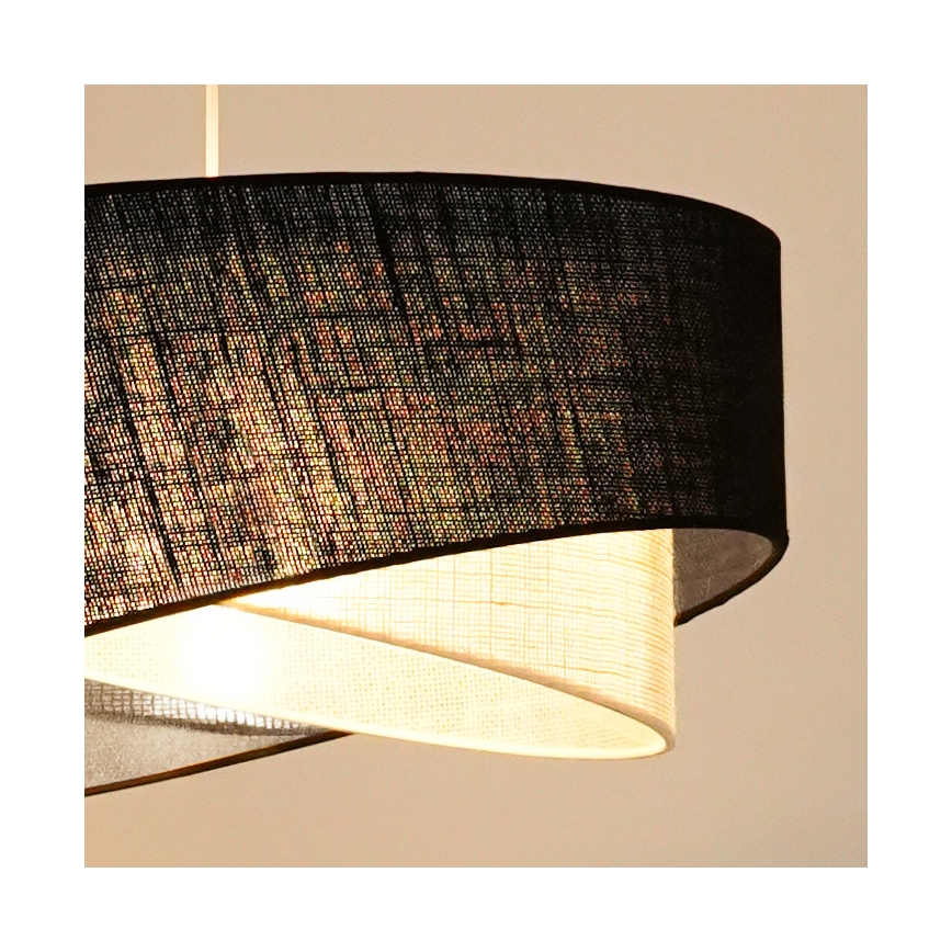 Brilagi - Candeeiro suspenso LED LYRA 1xE27/15W/230V preto/creme