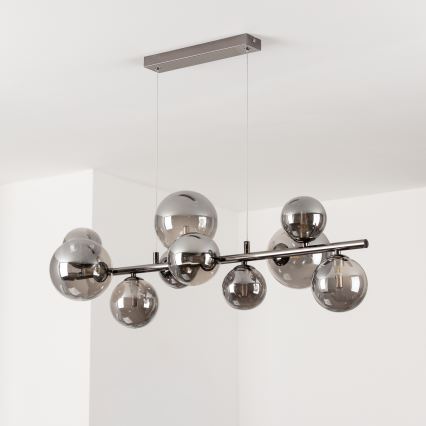 Brilagi - Candeeiro suspenso LED MILLA 10xG9/3W/230V cromado brilhante/fumado