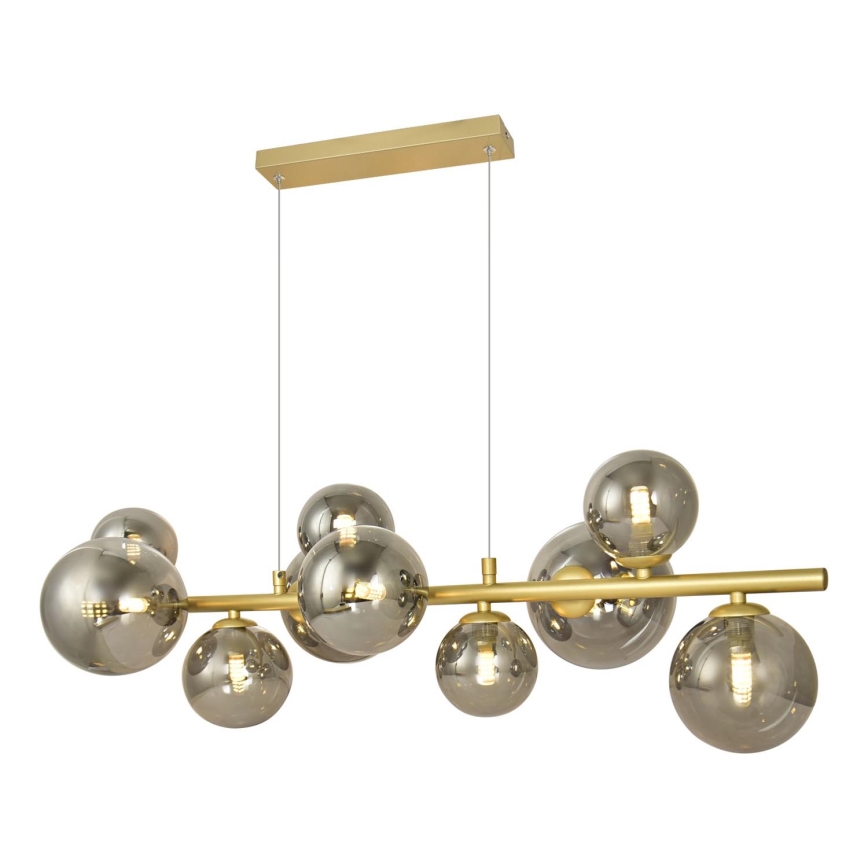 Brilagi - Candeeiro suspenso LED MILLA 10xG9/3W/230V dourado/fumado