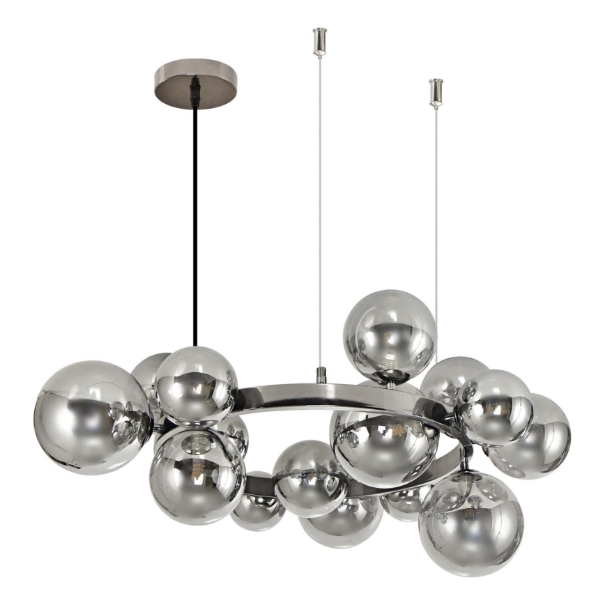 Brilagi - Candeeiro suspenso LED MILLA 15xG9/3W/230V cromado brilhante/fumado
