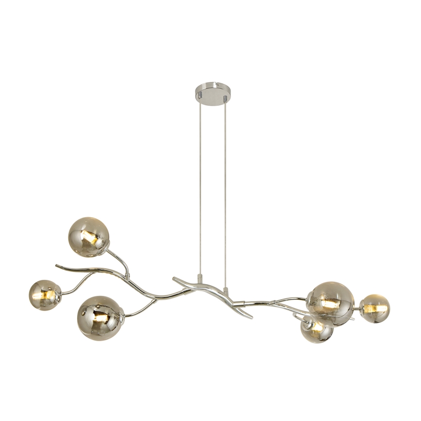 Brilagi - Candeeiro suspenso LED MISTEL 6xG9/3W/230V cromado brilhante/fumado