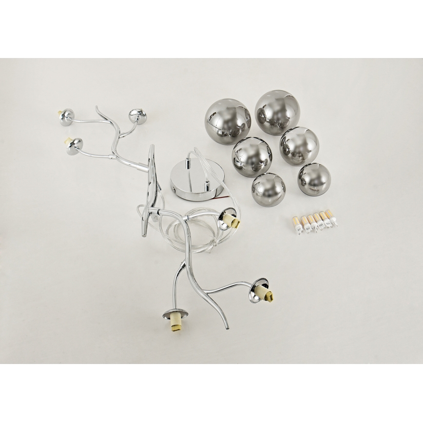 Brilagi - Candeeiro suspenso LED MISTEL 6xG9/3W/230V cromado brilhante/fumado