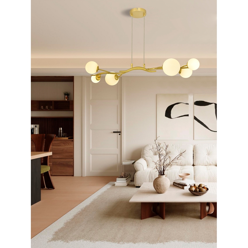 Brilagi - Candeeiro suspenso LED MISTEL 6xG9/3W/230V dourado/branco