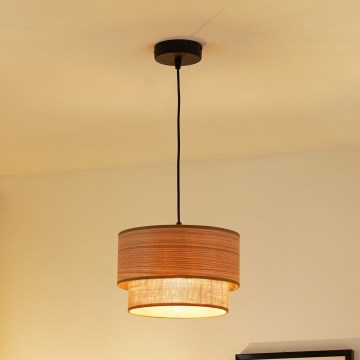 Brilagi - Candeeiro suspenso MONTANA BOHO 1xE27/15W/230V diâmetro 25 cm castanho/preto