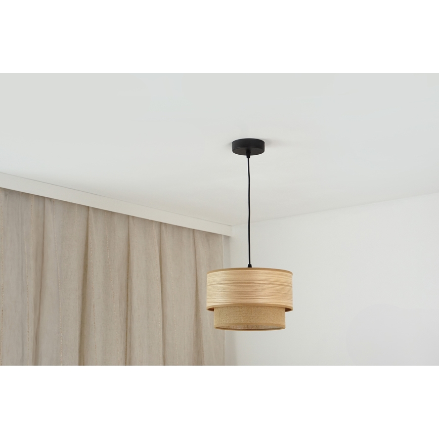 Brilagi - Candeeiro suspenso MONTANA BOHO 1xE27/15W/230V diâmetro 25 cm castanho/preto
