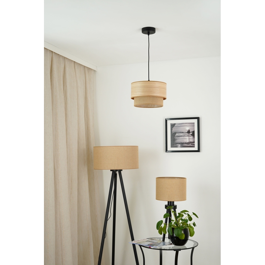 Brilagi - Candeeiro suspenso MONTANA BOHO 1xE27/15W/230V diâmetro 25 cm castanho/preto