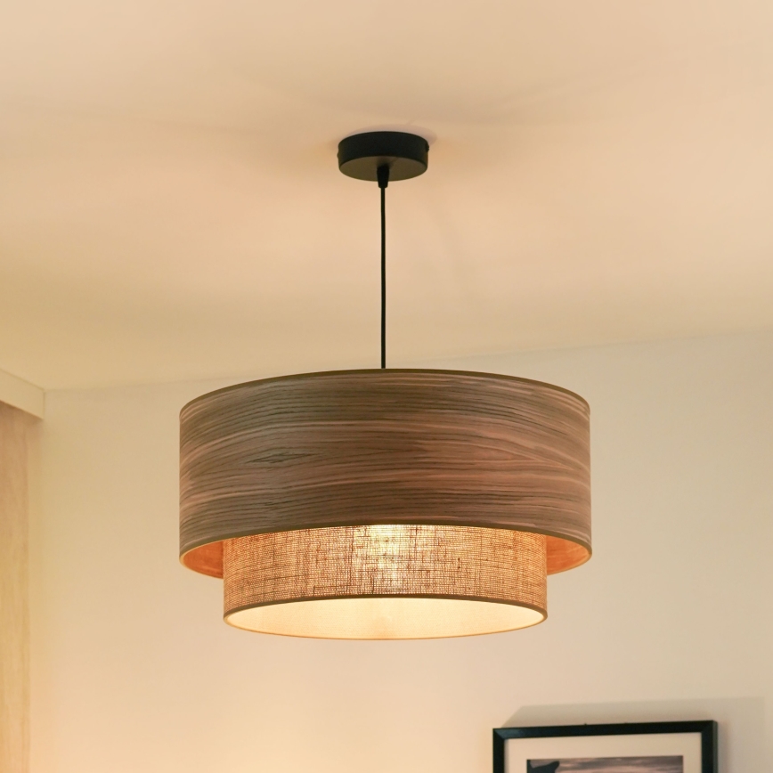 Brilagi - Candeeiro suspenso MONTANA BOHO 1xE27/15W/230V diâmetro 45 cm castanho/preto