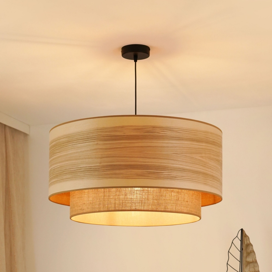 Brilagi - Candeeiro suspenso MONTANA BOHO 1xE27/15W/230V diâmetro 60 cm castanho/preto