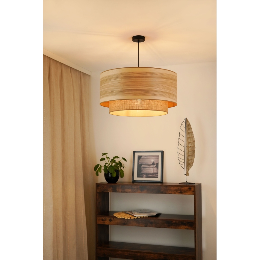 Brilagi - Candeeiro suspenso MONTANA BOHO 1xE27/15W/230V diâmetro 60 cm castanho/preto