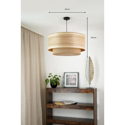Brilagi - Candeeiro suspenso MONTANA BOHO 1xE27/15W/230V diâmetro 60 cm castanho/preto